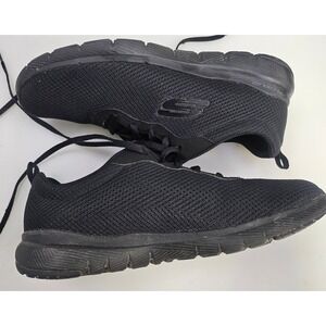 Skechers Wide Fit Flex Appeal 3.0 Black Sneakers Lightweight 13070W Womens‎ 9.5